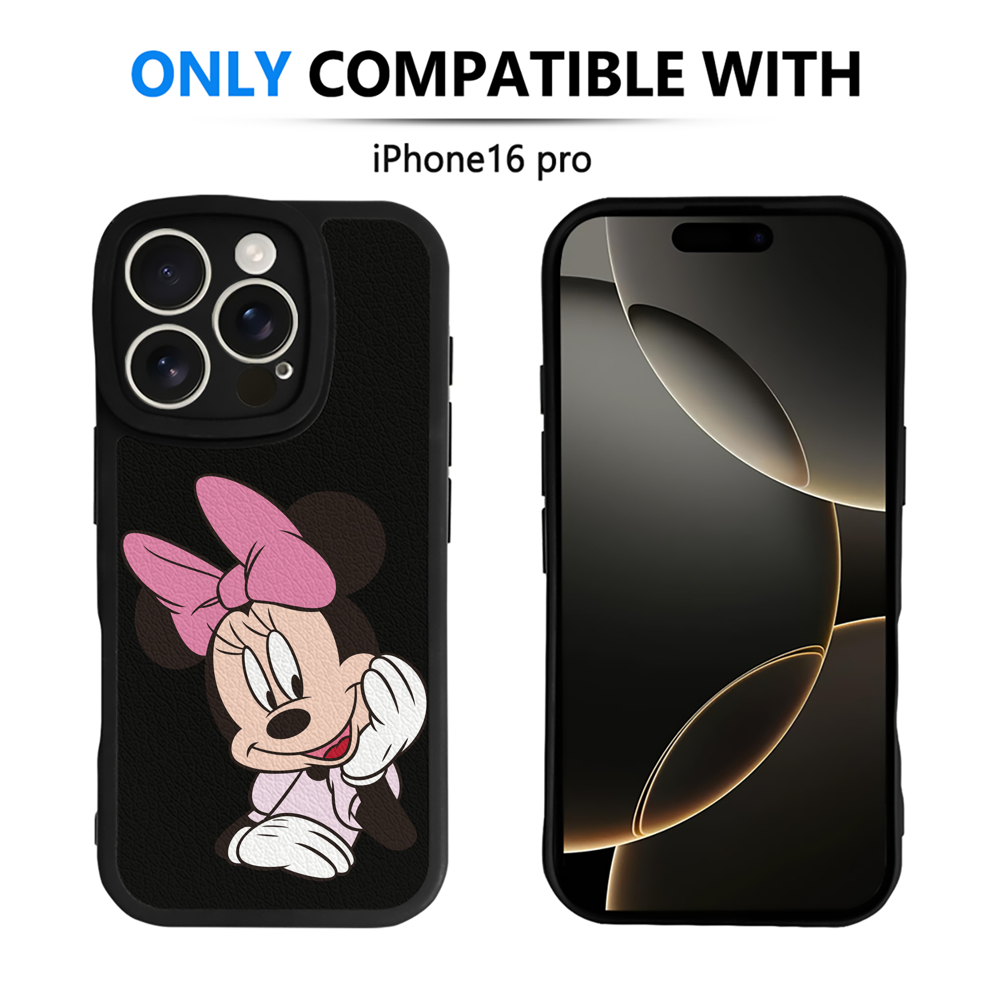 （画像用） ミッキーマウス Mickey Mouse 【iPhone 16シリーズ対応】シリコンスマホケース（レザー調） 材質：シリコン